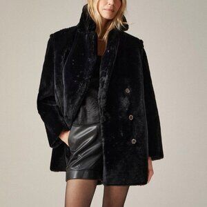J. Crew Black Teddy Coat